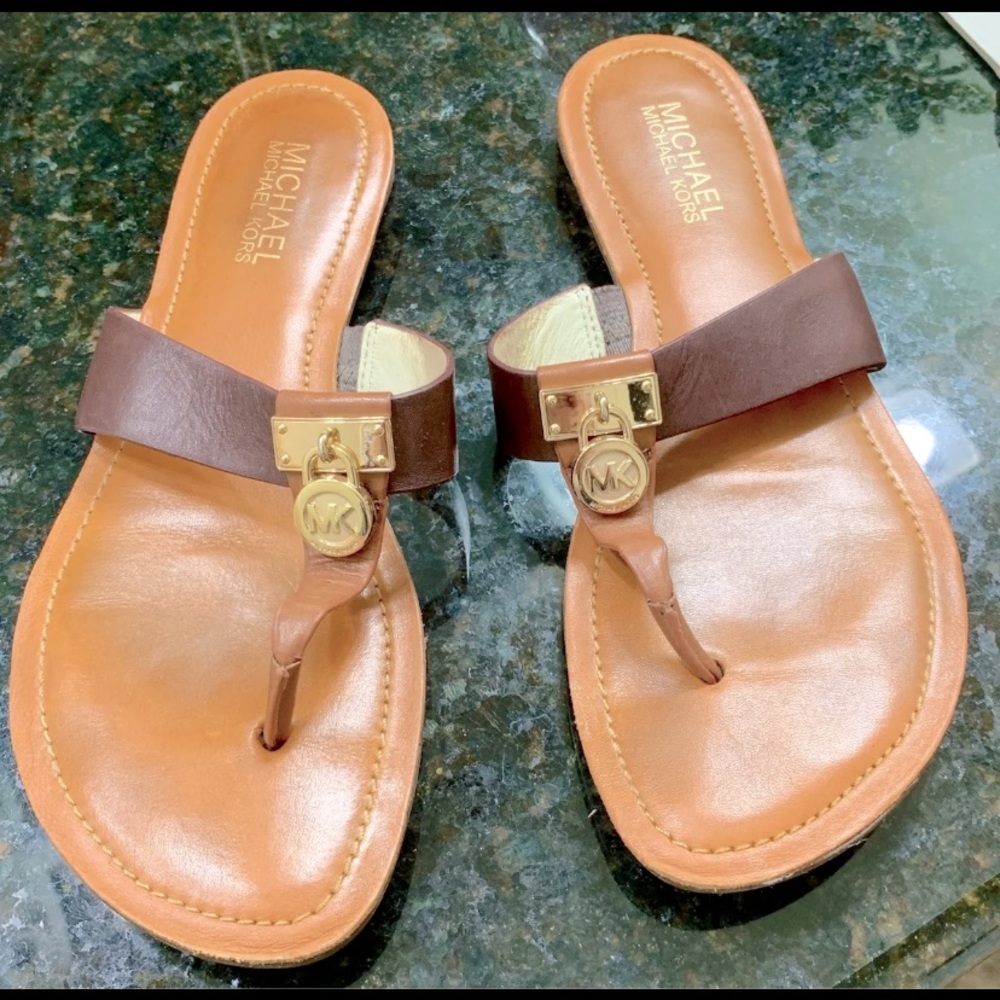 COPY - Leather Michael Kors Flip Flops